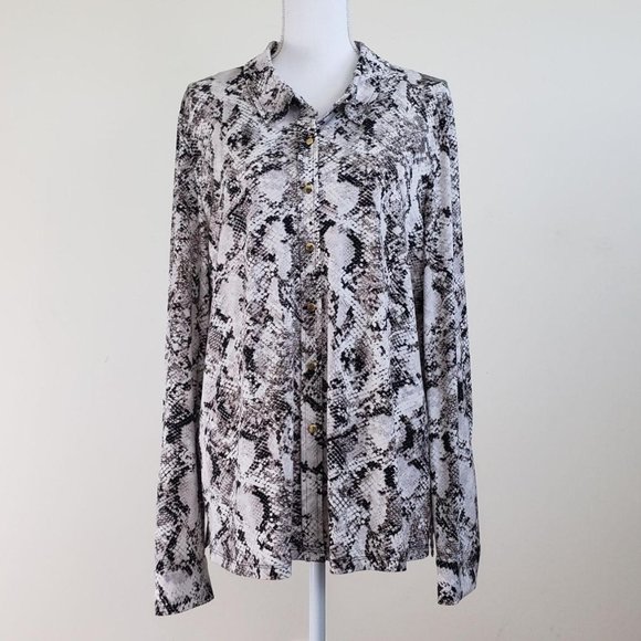 Calvin Klein Tops - Calvin Klein Snake Print Button Down Blouse